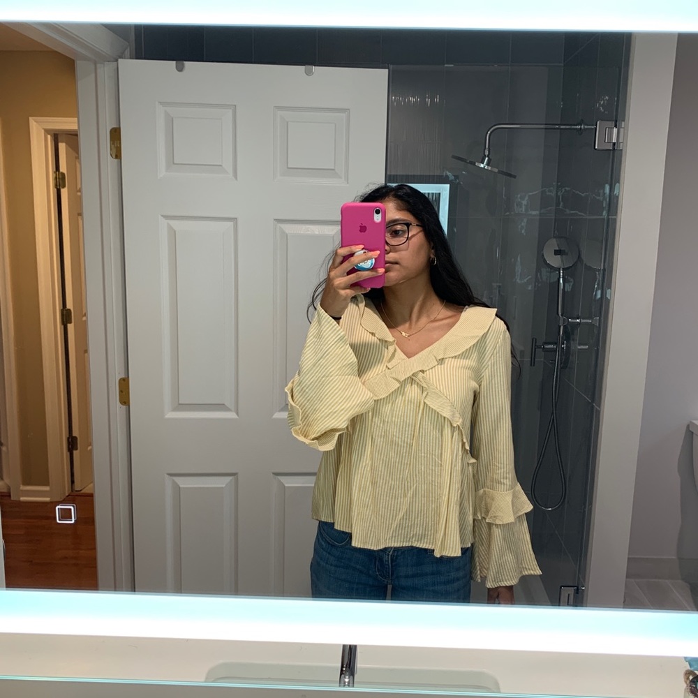 Yellow Frilly Babydoll Top